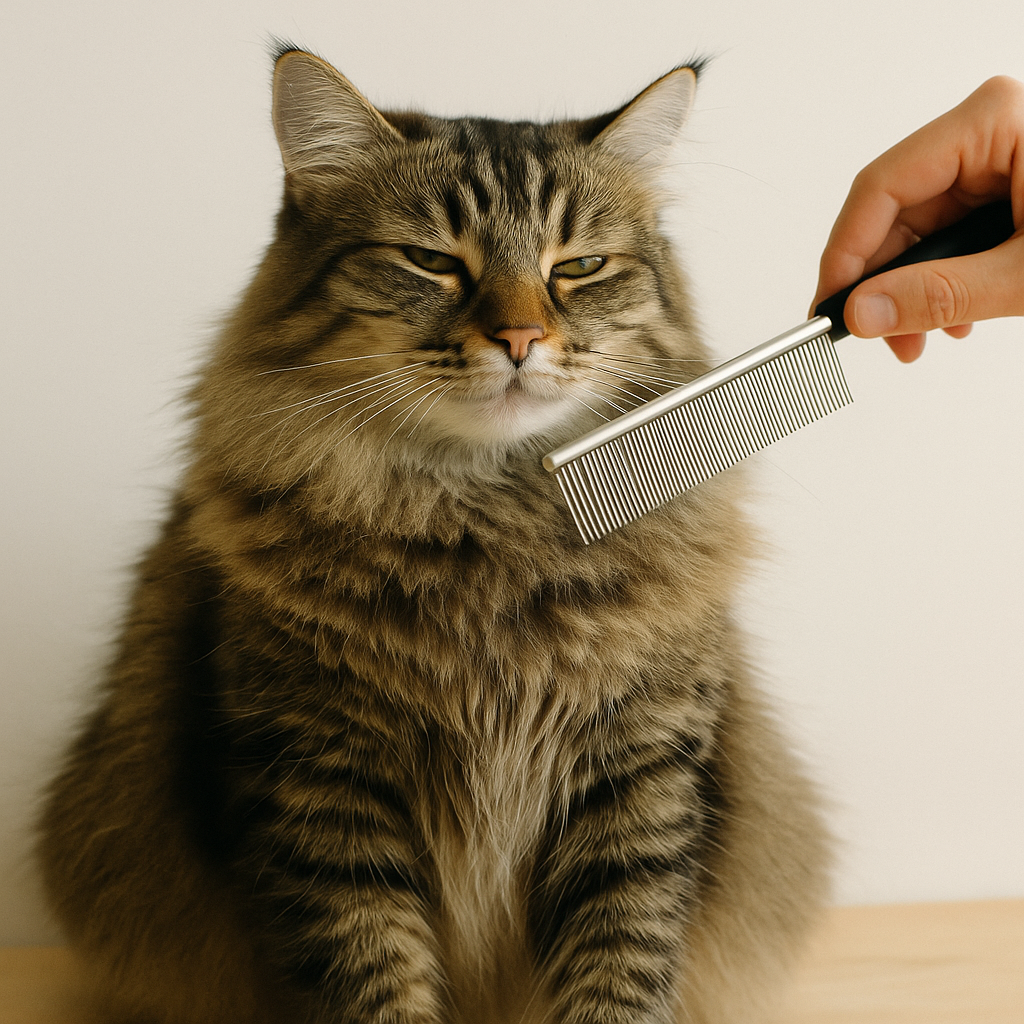 Cat grooming at home